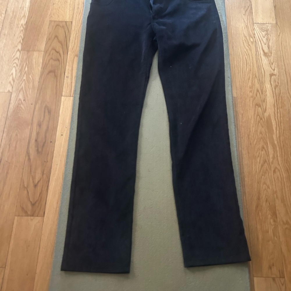 Black Straight-Leg Corduroy Pants